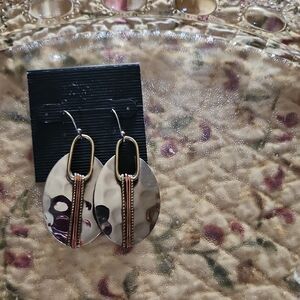 Elegant Gold and Silver Dangle Earrings